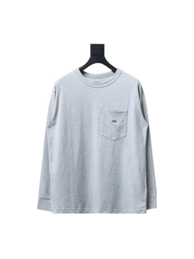 The North Face 24FW North Face Purple label embroidered long-sleeve T-shirt 1906 01