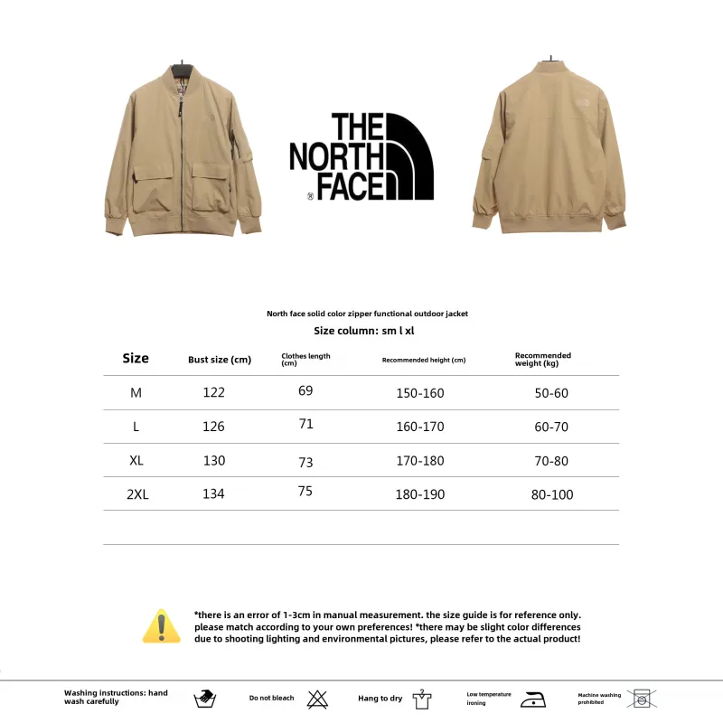 TheNorthFace solid color zipper functional outdoor jacket 1902