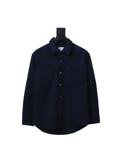 Amiri chest pocket heart solid color Long-Sleeve Shirt 1901 01