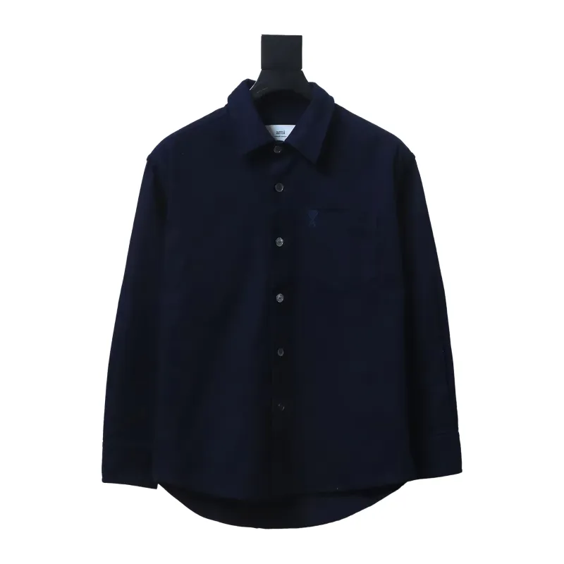 Amiri chest pocket heart solid color Long-Sleeve Shirt 1901