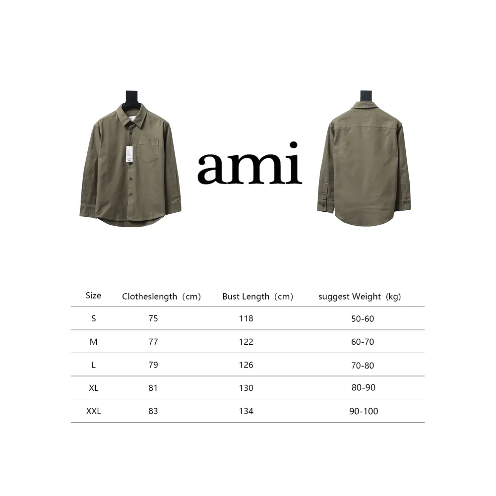 Amiri chest pocket heart solid color Long-Sleeve Shirt 1902
