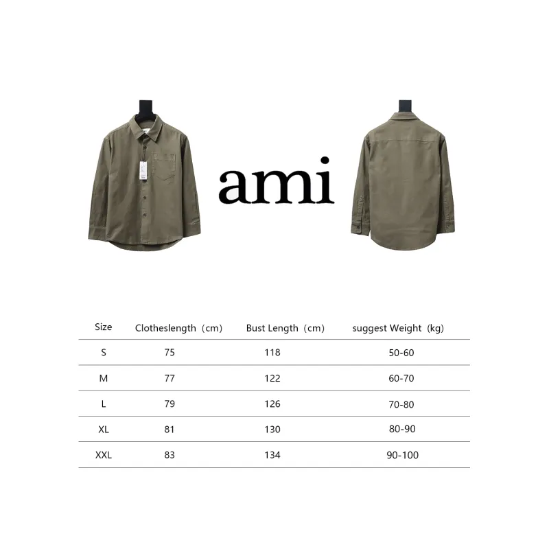 Amiri chest pocket heart solid color Long-Sleeve Shirt 1902