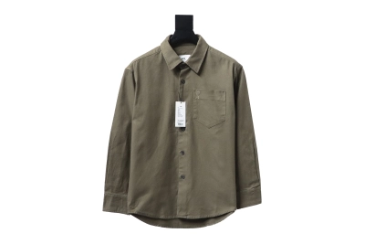 Amiri chest pocket heart solid color Long-Sleeve Shirt 1902 01