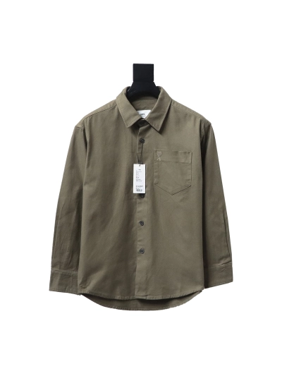 Amiri chest pocket heart solid color Long-Sleeve Shirt 1902 01