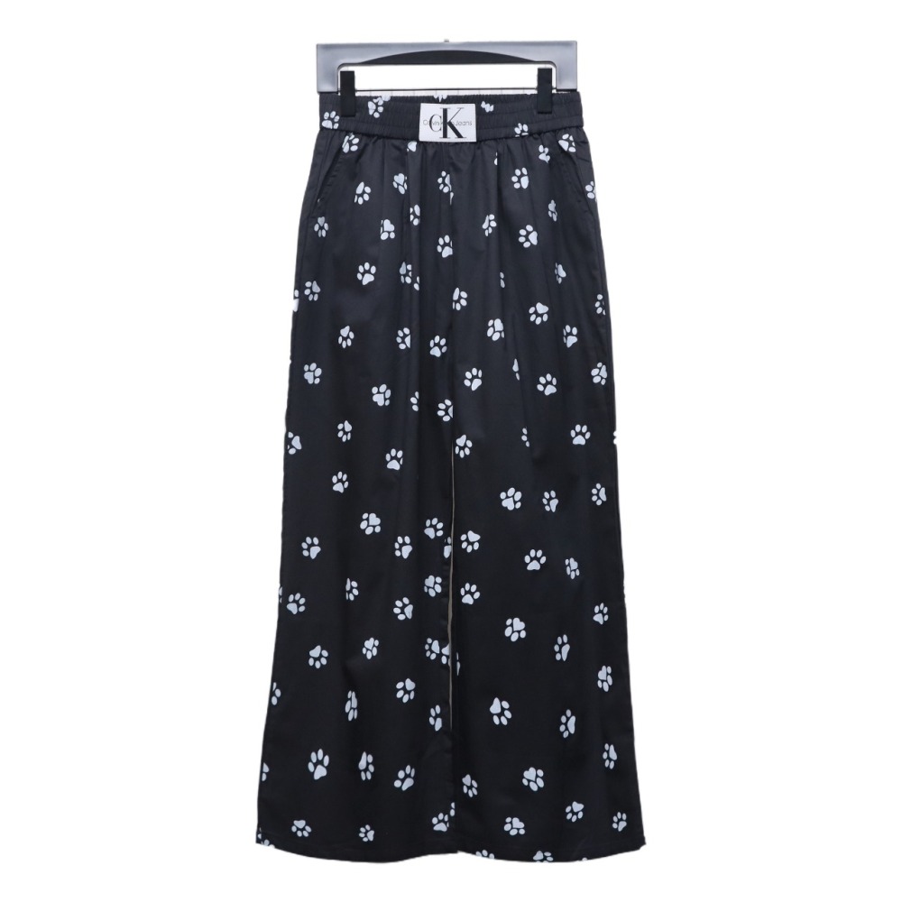  Calvin Klein CK cat's paw print wide-leg trousers 1901 Pants