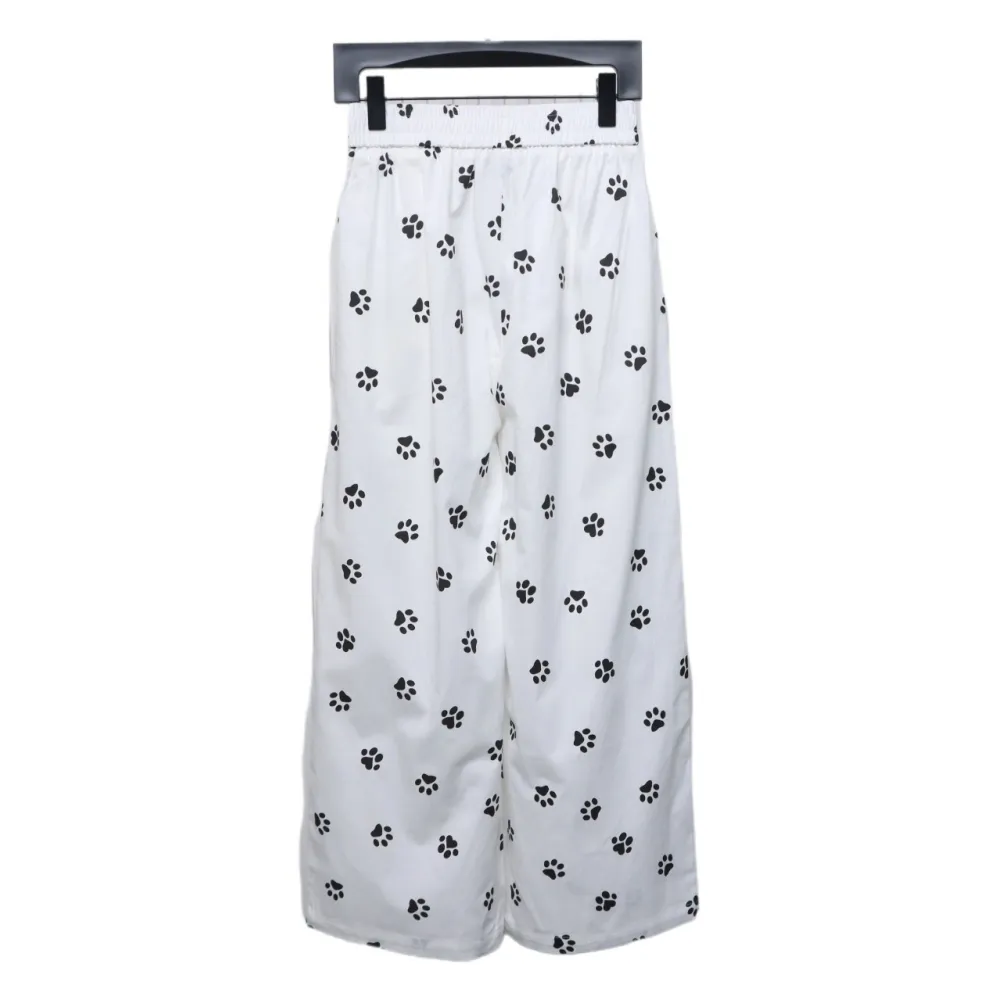  Calvin Klein CK cat's paw print wide-leg trousers 1902 Pants