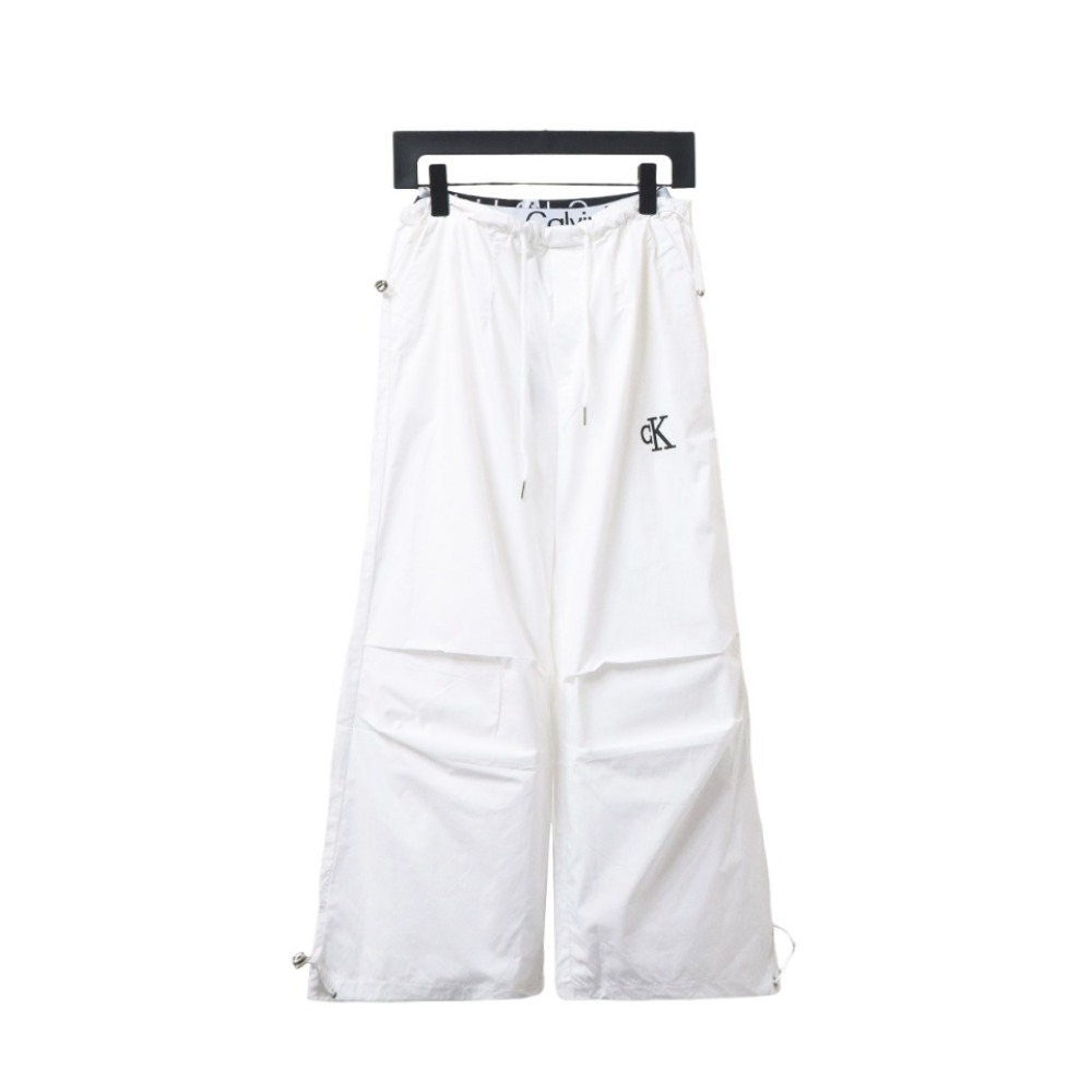  Calvin Klein CK double waist laminated letter logo woven trousers 1901 Pants