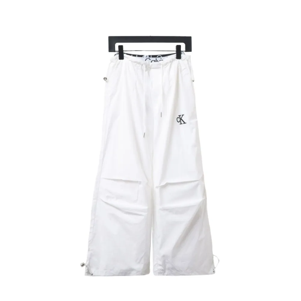  Calvin Klein CK double waist laminated letter logo woven trousers 1901 Pants