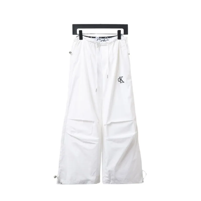 Calvin Klein CK double waist laminated letter logo woven trousers 1901 Pants