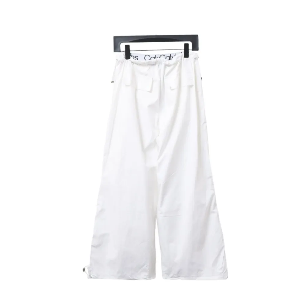  Calvin Klein CK double waist laminated letter logo woven trousers 1901 Pants