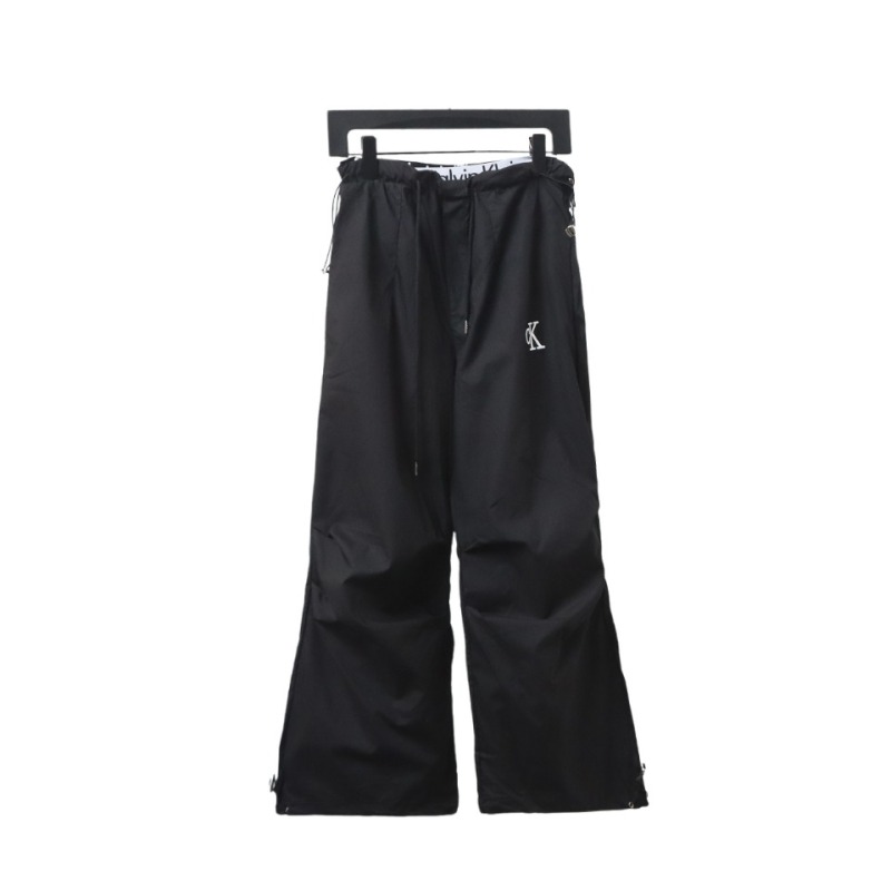  Calvin Klein CK double waist pressed letter logo woven trousers 1902 Pants