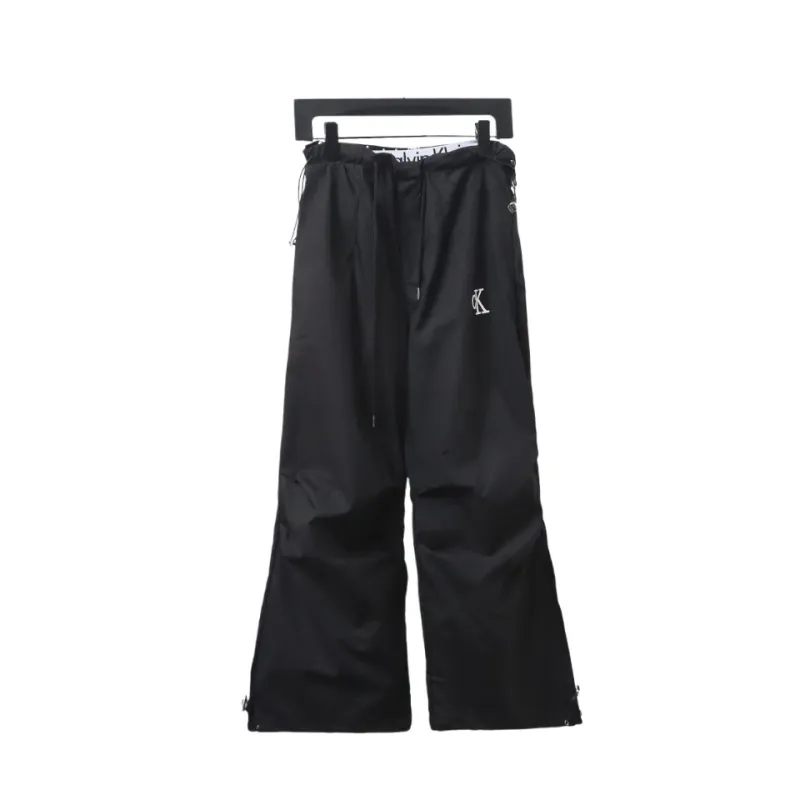  Calvin Klein CK double waist pressed letter logo woven trousers 1902 Pants
