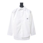 Calvin Klein Jeans ck fabric label pocket casual loose Long-Sleeve Shirt 1902