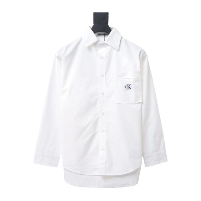 Calvin Klein Jeans ck fabric label pocket casual loose Long-Sleeve Shirt 1902 01