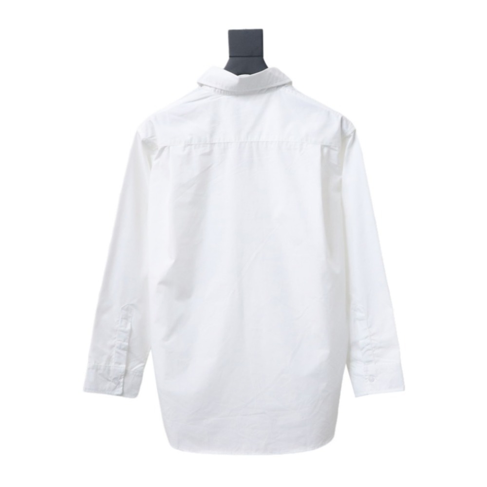 Calvin Klein Jeans ck fabric label pocket casual loose Long-Sleeve Shirt 1902