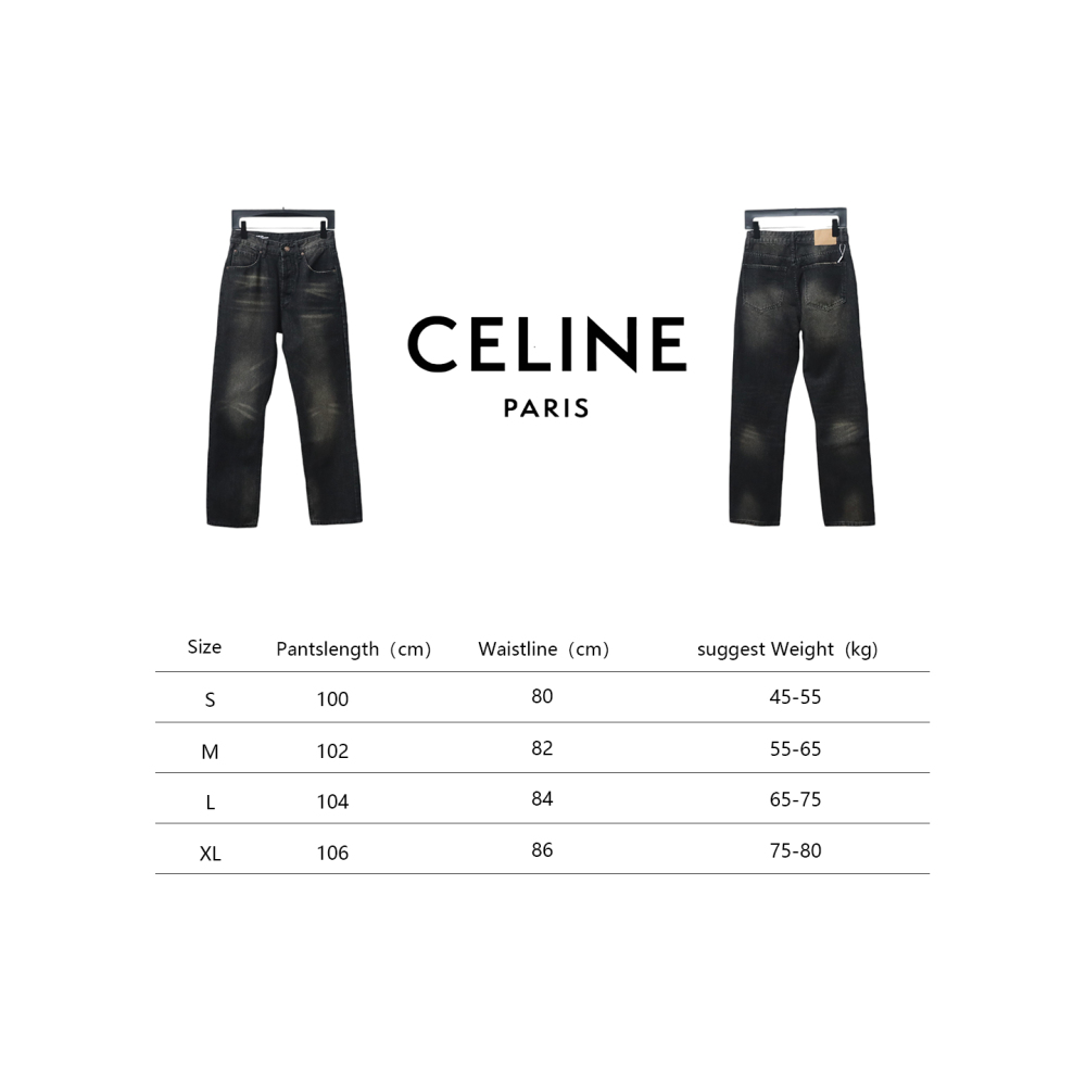 Celine 24FW ｜Simple classic plain washed straight jeans