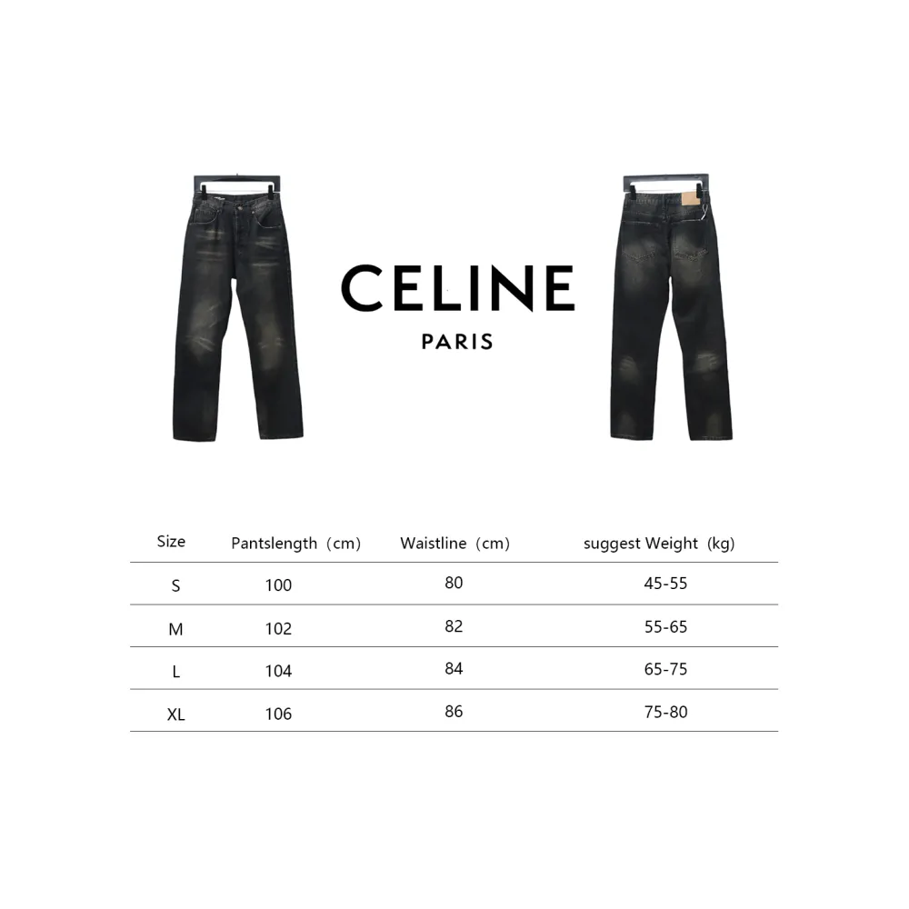  Celine 24FW ｜Simple classic plain washed straight jeans