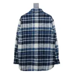  Celine 24Fw hem tassel flannel plaid Long-Sleeve Shirt