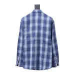 Celine 24ss blue plaid Long-Sleeve Shirt