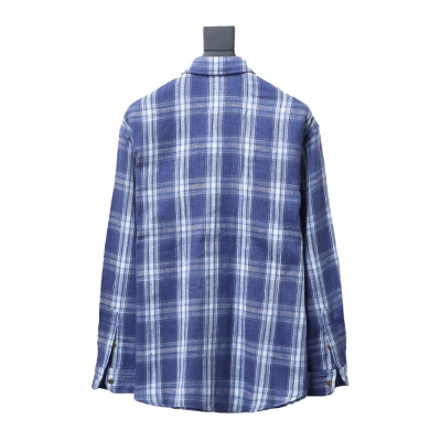 Celine 24ss blue plaid Long-Sleeve Shirt 02
