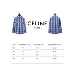  Celine 24ss blue plaid Long-Sleeve Shirt