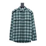 Celine 24ss green plaid Long-Sleeve Shirt