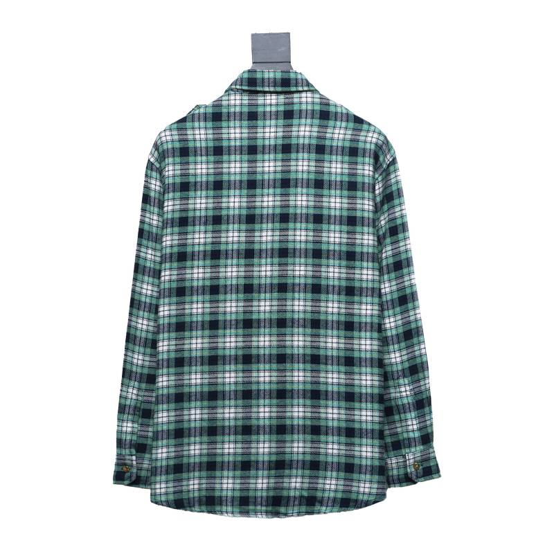 Celine 24ss green plaid Long-Sleeve Shirt