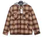 Celine retro plaid wool hooded Long-Sleeve Shirt