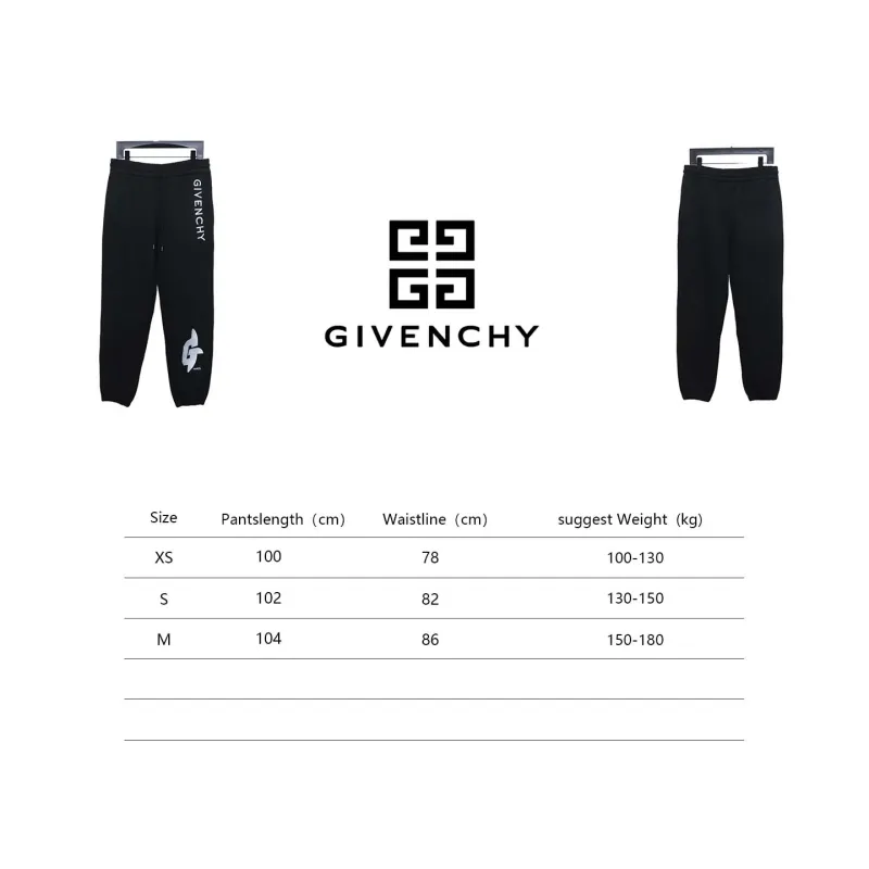  Givenchy 23Fw embroidered letter logo casual trousers Pants