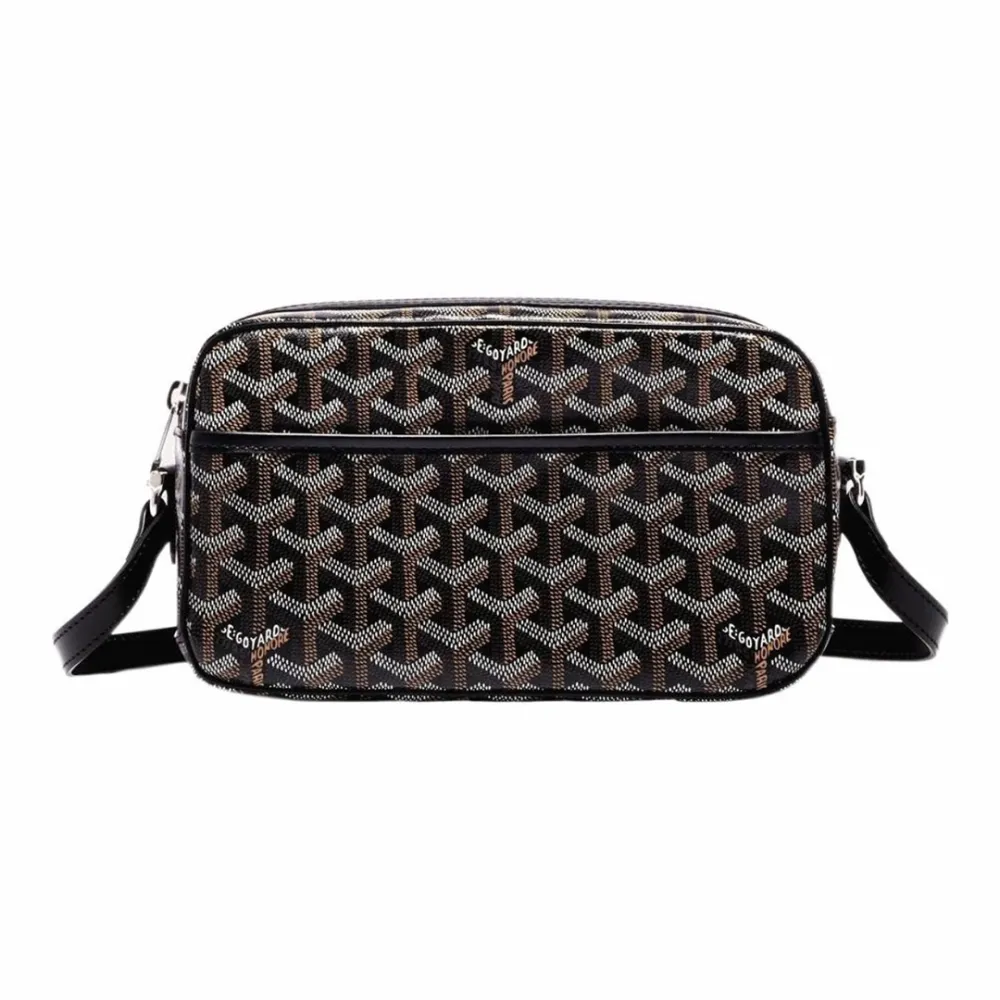 Go*ard y-shaped monogram full print camera bag black small