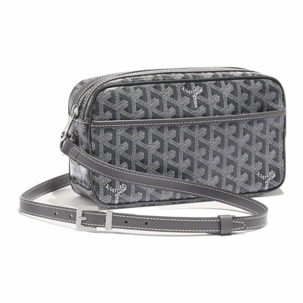 Go*ard y-shaped monogram full print camera bag gray small