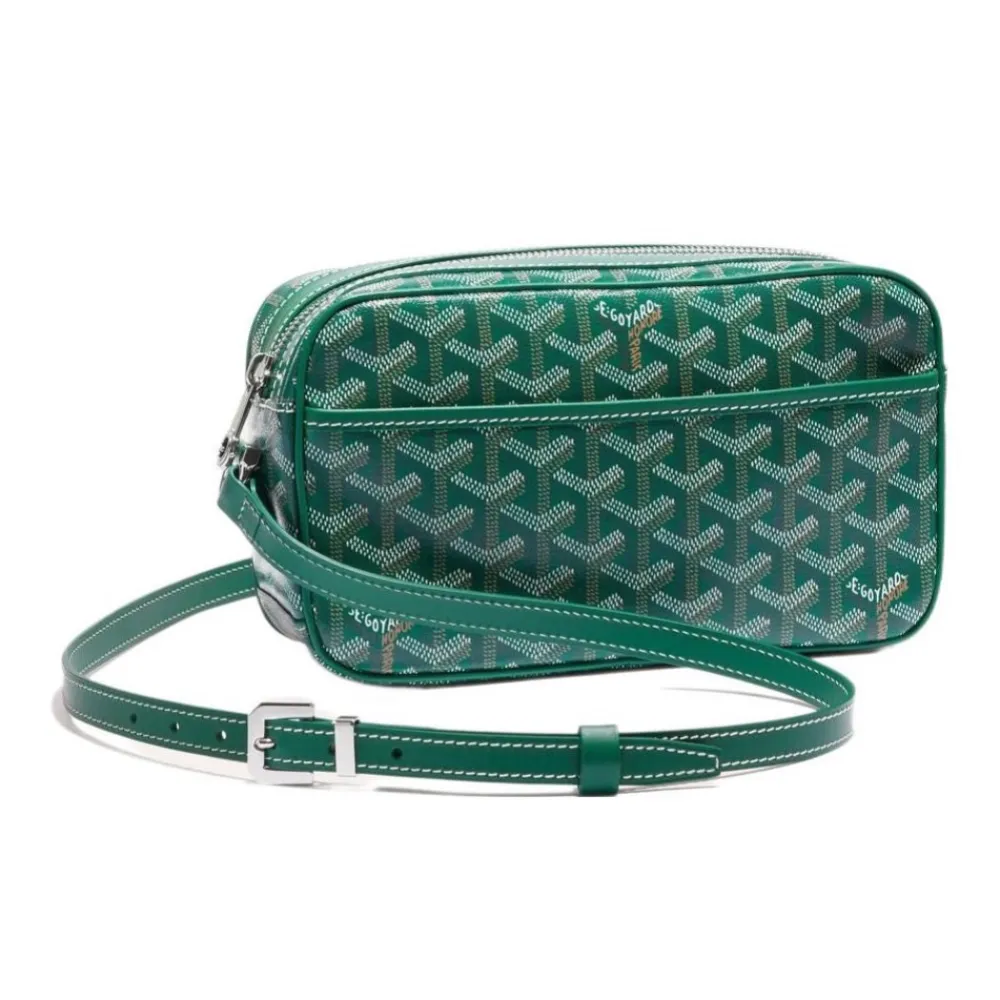 Go*ard y-shaped monogram full print camera bag green small