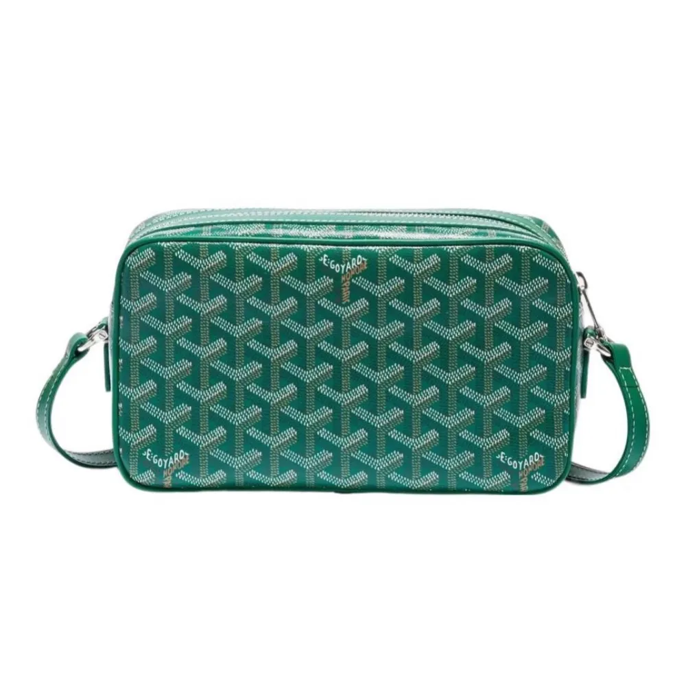 Go*ard y-shaped monogram full print camera bag green small