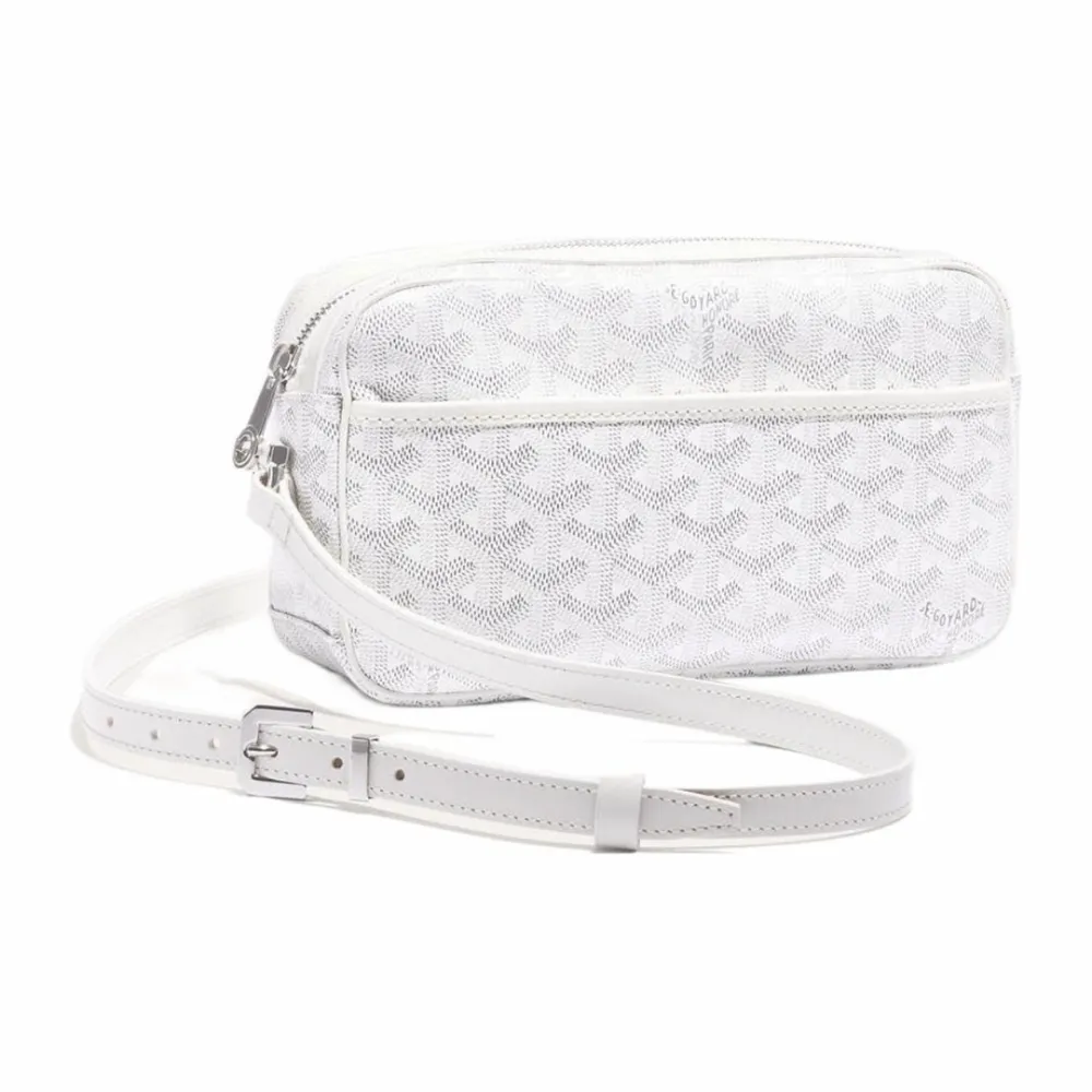 Go*ard y-shaped monogram full print camera bag white small