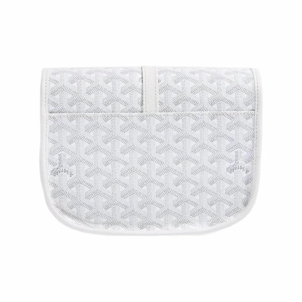 Go*ard y-shaped monogram full print flap saddle bag white small