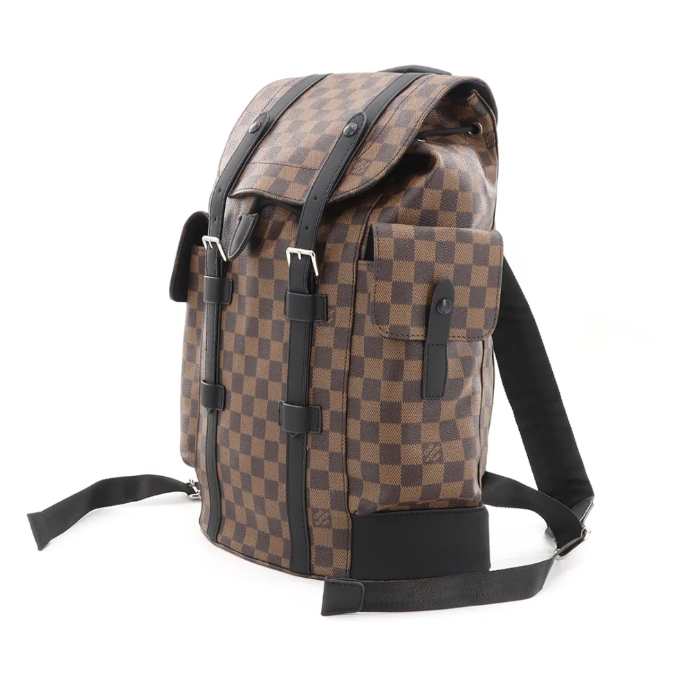 l**is V*t*n checkerboard backpack, brown bag