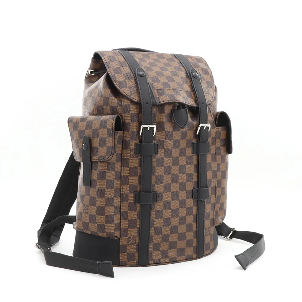 l**is V*t*n checkerboard backpack, brown bag