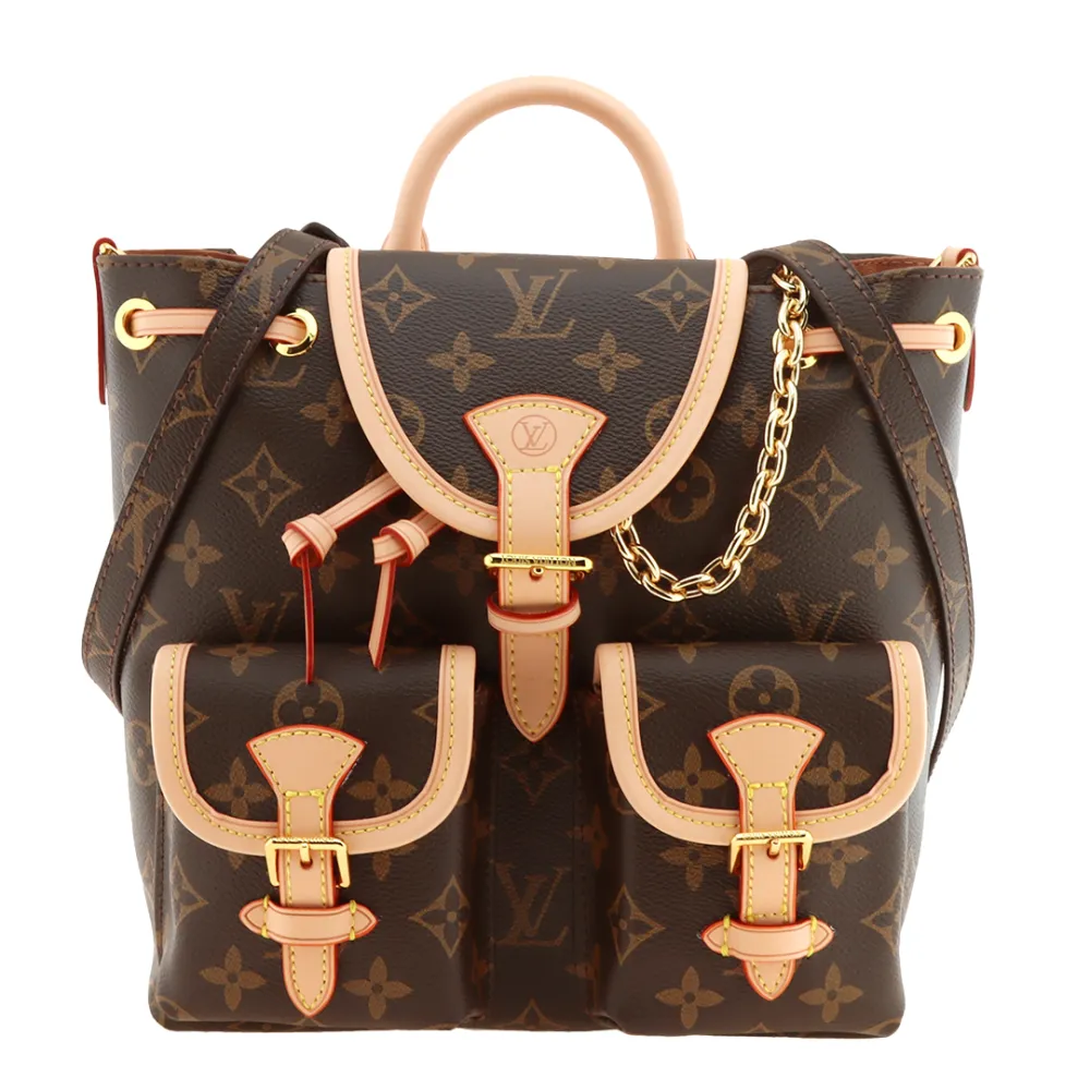 l**is V*t*n drawstring closure detachable chain backpack small size bag
