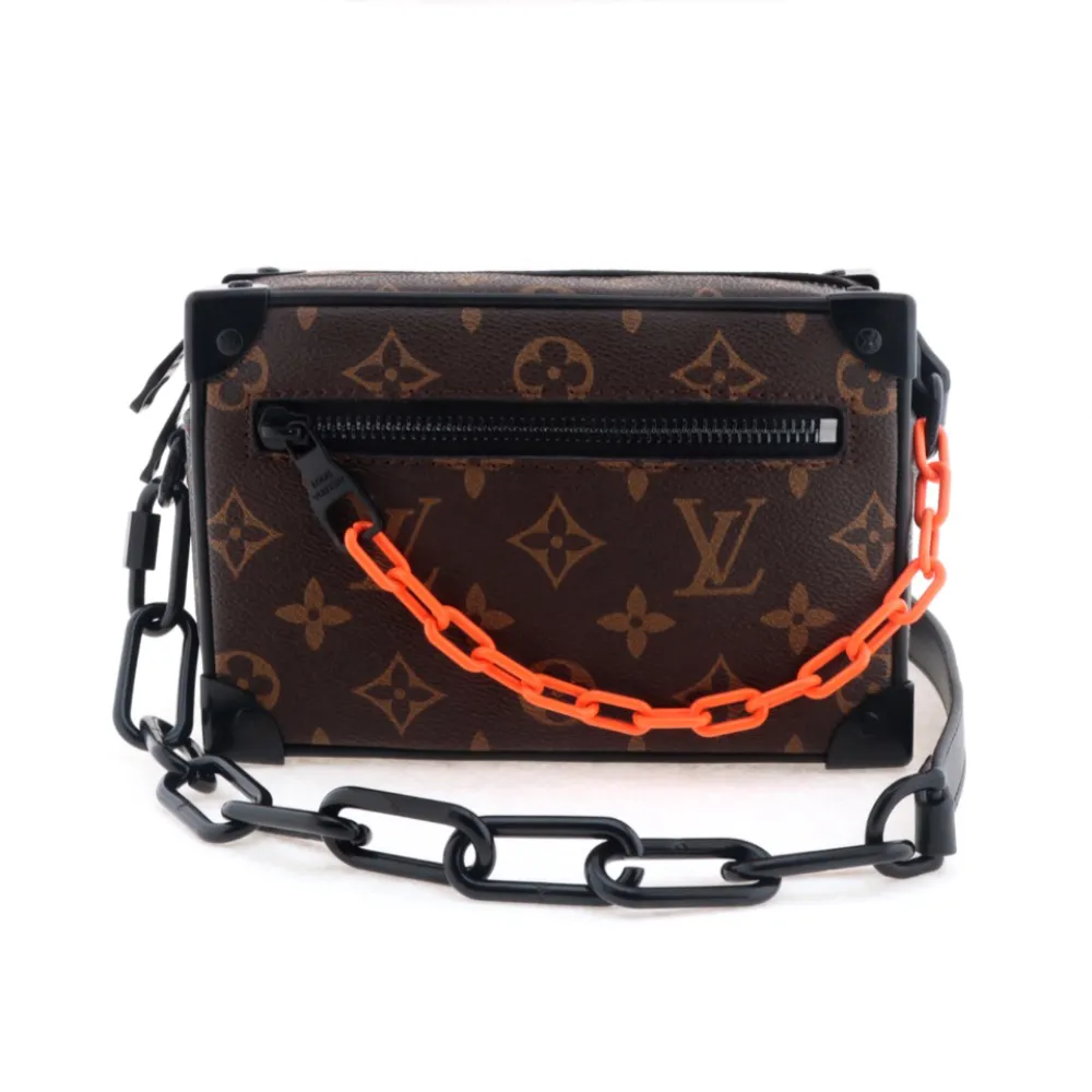 l**is V*t*n monogram chain mini small square bag monogram orange + black chain