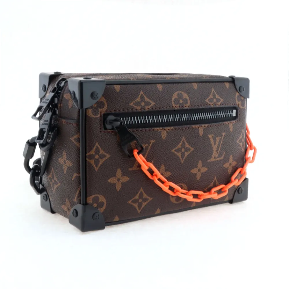 l**is V*t*n monogram chain mini small square bag monogram orange + black chain