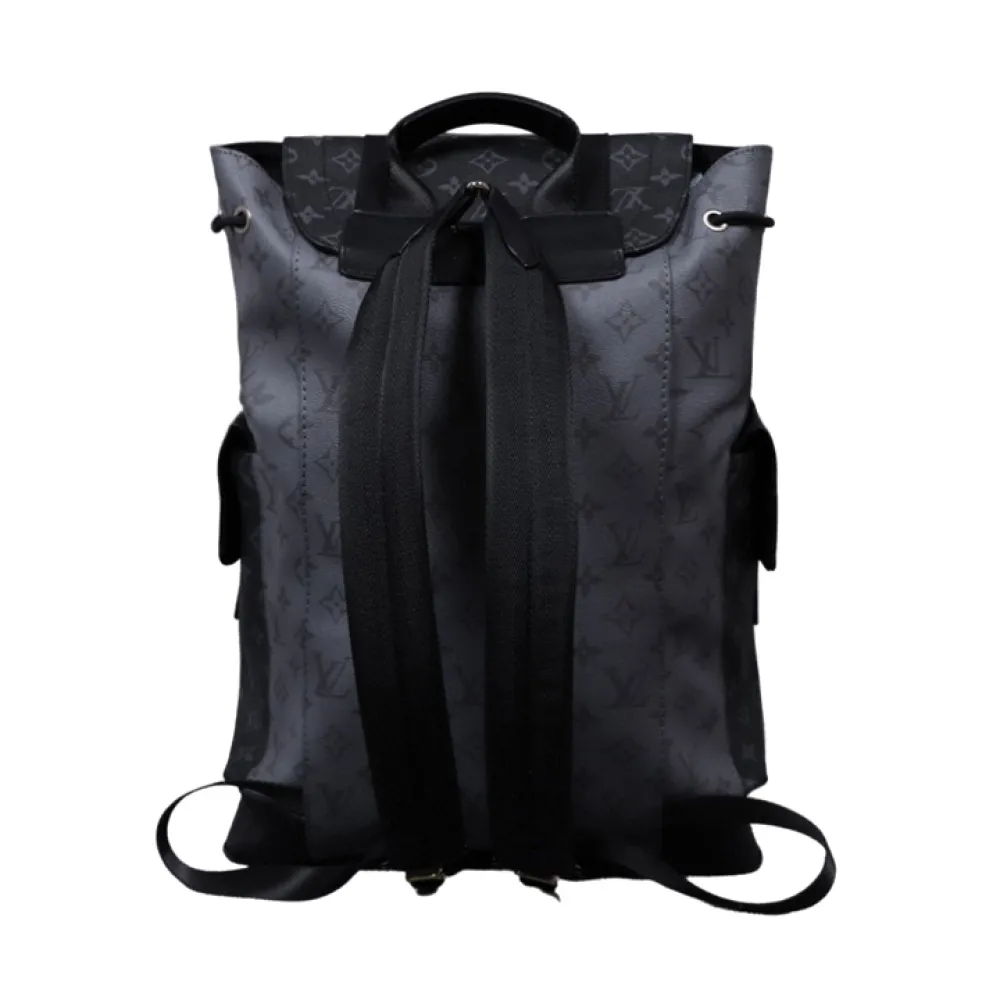 l**is V*t*n monogram large capacity color matching backpack, black and gray bag