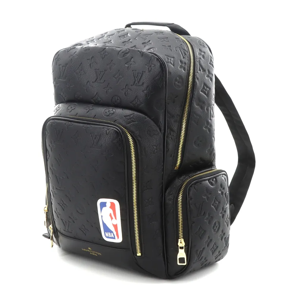 l**is V*t*n x nba co-branded monogram leather backpack, black bag