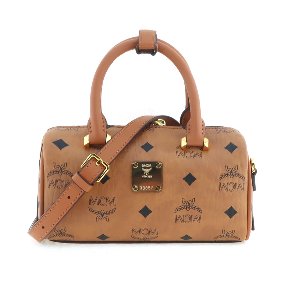 MCM monogram full print Boston bag mini
