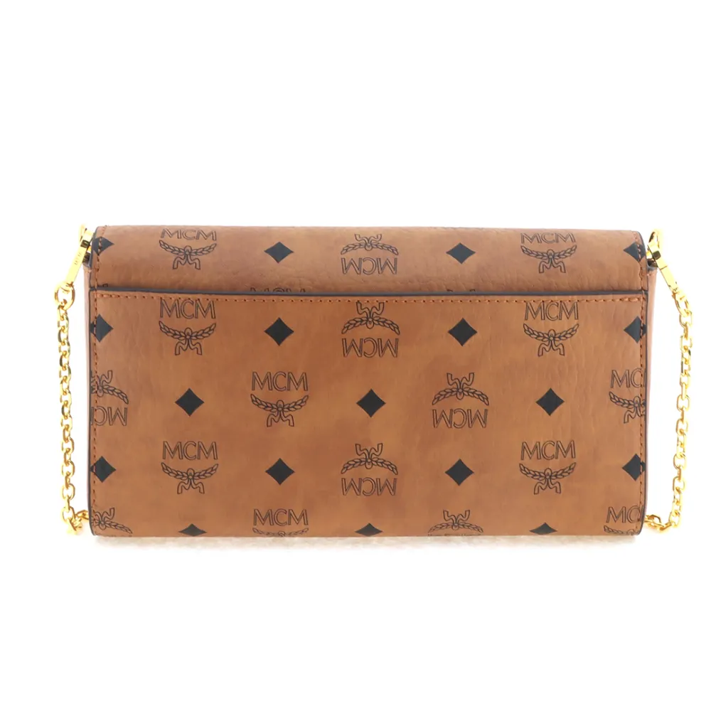 MCM monogram full print chain flap crossbody bag