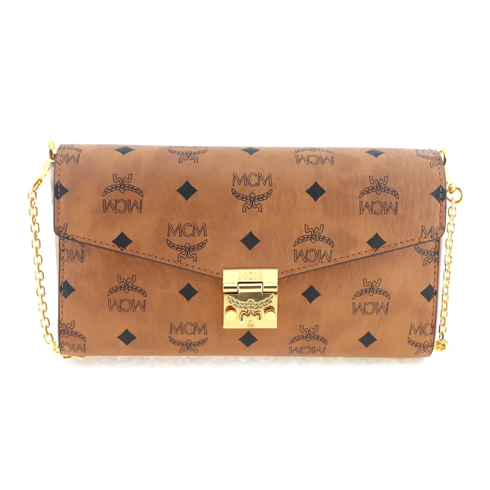 MCM monogram full print chain flap crossbody bag