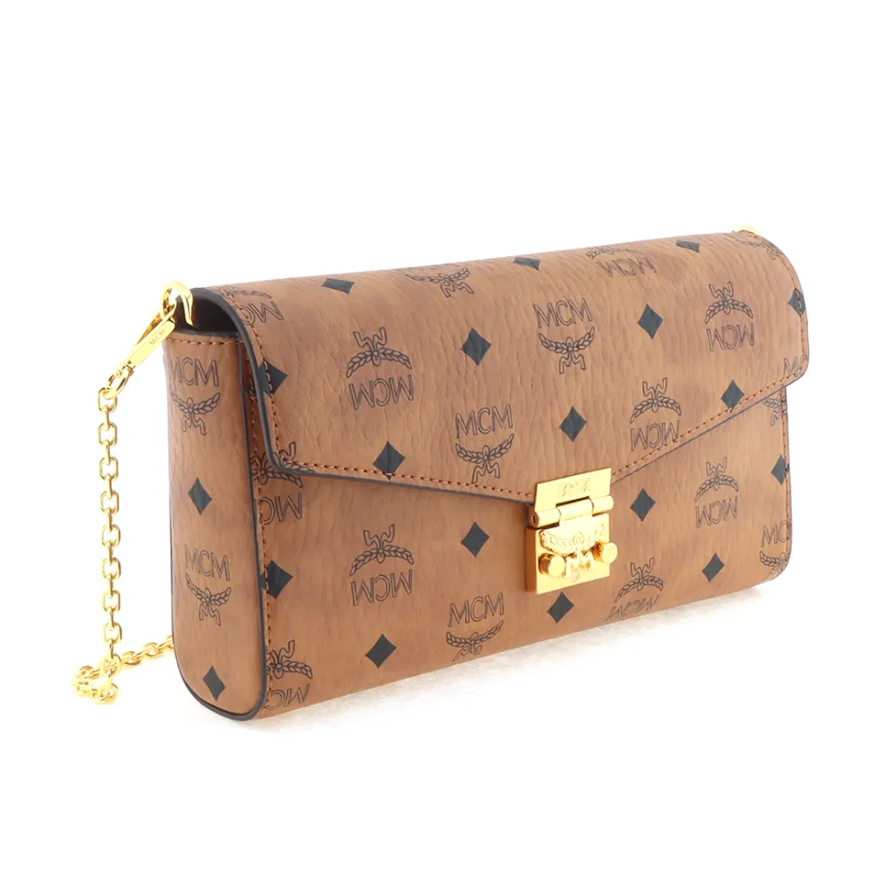 MCM monogram full print chain flap crossbody bag
