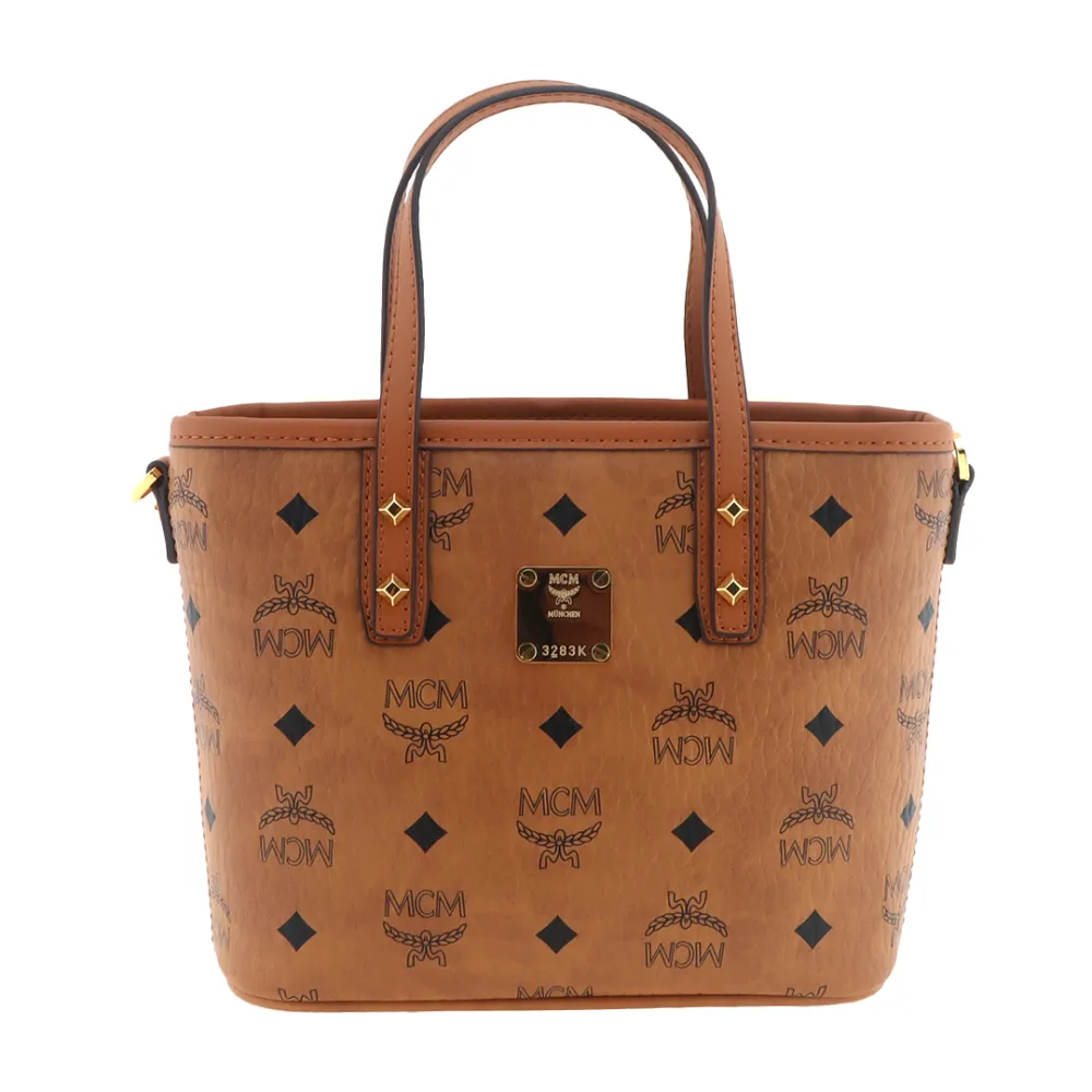 MCM printed vegetable basket shopping bag mini