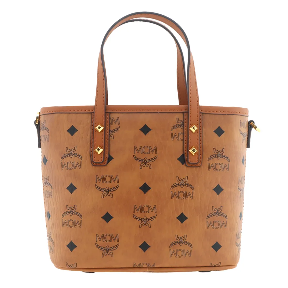 MCM printed vegetable basket shopping bag mini