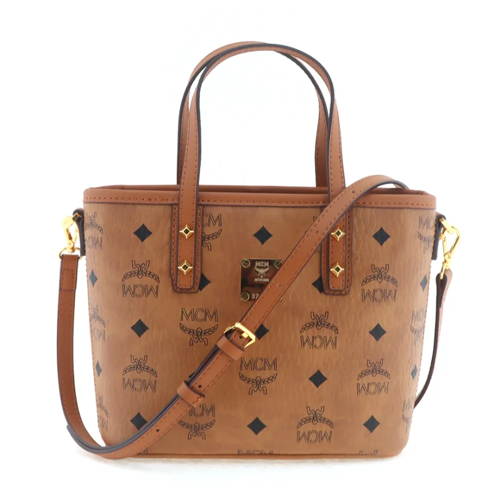 MCM printed vegetable basket shopping bag mini