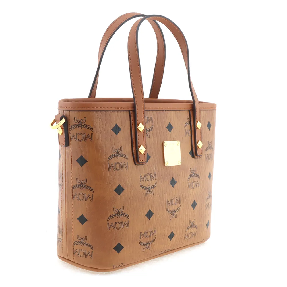 MCM printed vegetable basket shopping bag mini